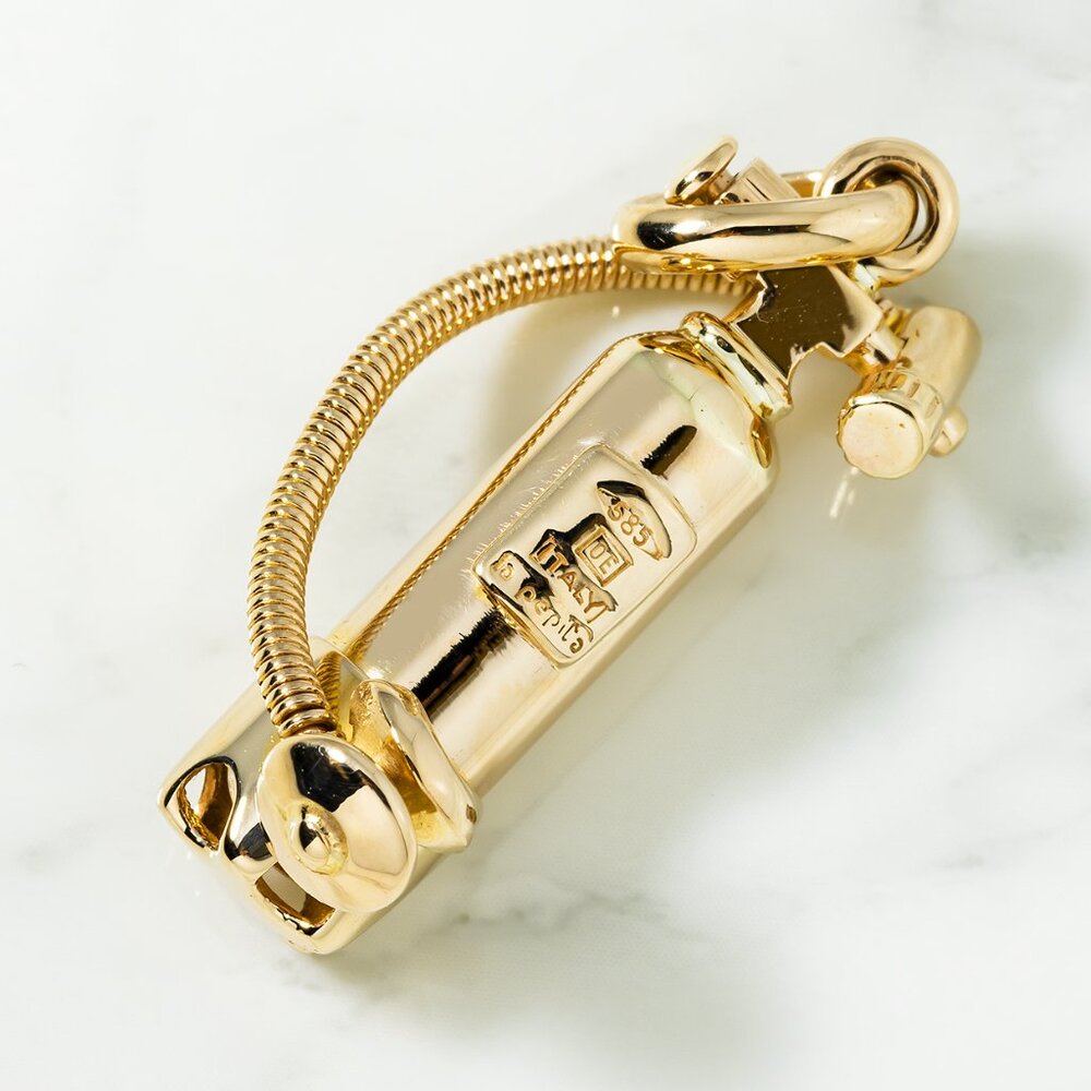 14k Yellow Gold 3-D Scuba Tank Pendant